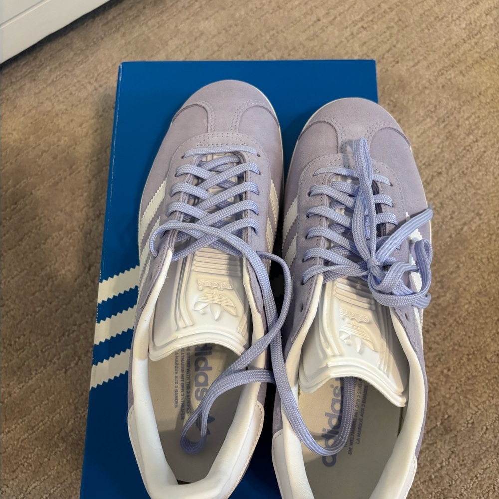 Adidas Lilac and White Sneakers
